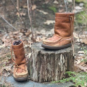Manitobah Mukluks Brown Waterproof Boots Size Y3